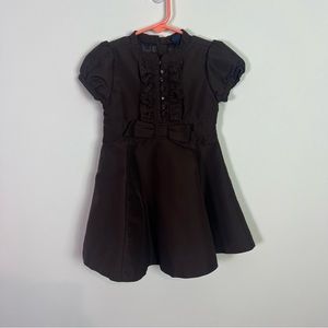 Gap Baby Toddler Girl Brown Ruffle Button Dress Size 2 Years Old Fall Winter